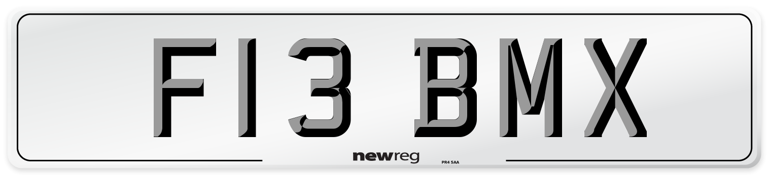 F13 BMX Number Plate from New Reg